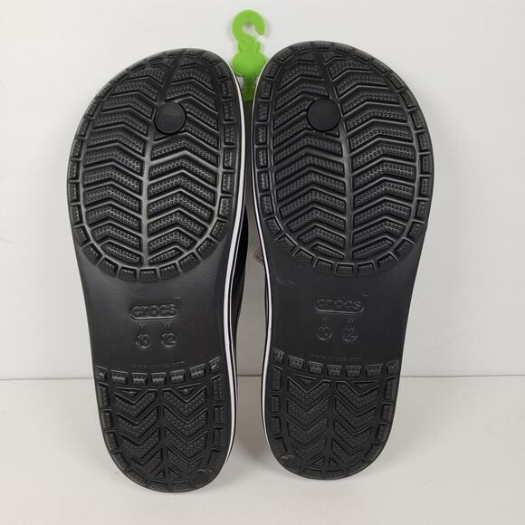 Crocs Bayaband Flip Mens Sz 10 Womens Sz 12 Black White Slip On Sandals main image 7